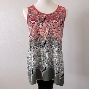 ROZ & ALI SMALL OMBRE PAISLEY TANK TOP